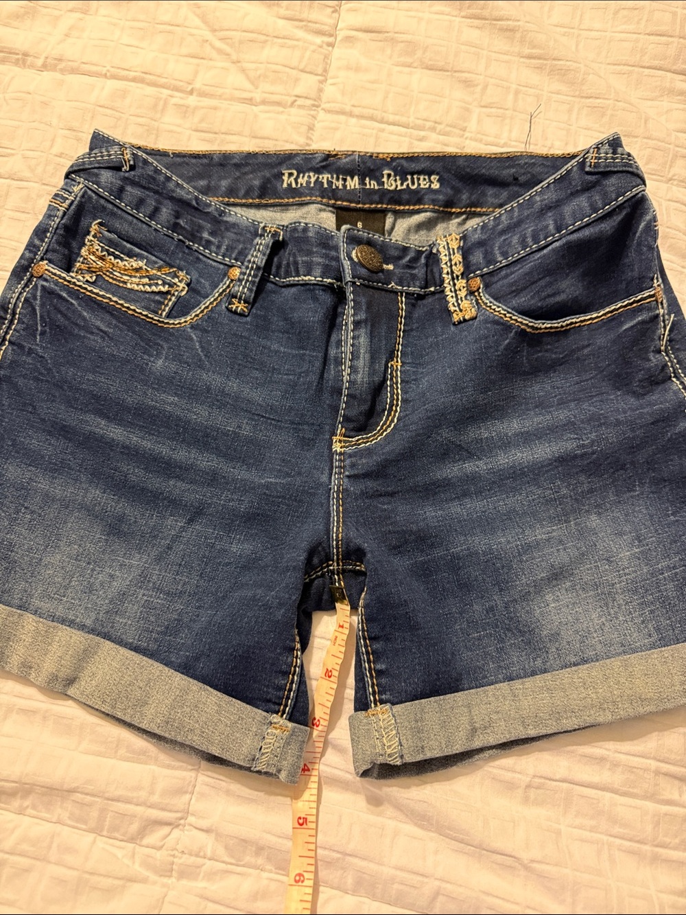 Rhythm in Blues Women's Indigo Roll-Cuff Jean Shorts